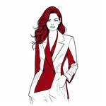 deep red double-breasted blazer image